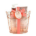 Set de Baño Cesta Metal Rosa Set de Baño Cesta Metal Rosa